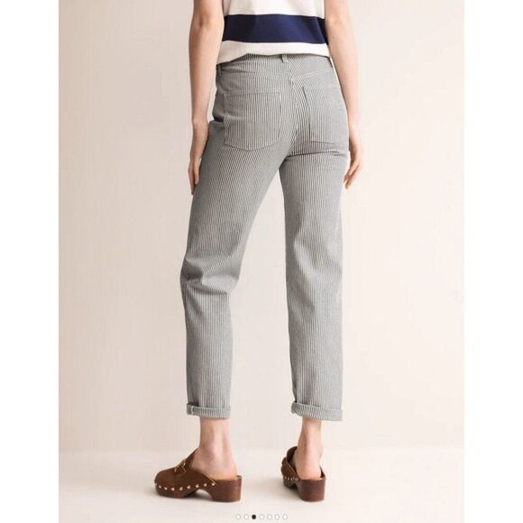 Boden Cigarette Leg Women's 29x32 Mid Rise Slim Leg Jeans in Blue Stripe NWT - Picture 3 of 10